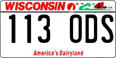 WI license plate 113ODS