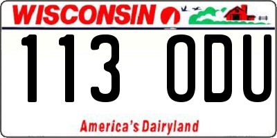 WI license plate 113ODU