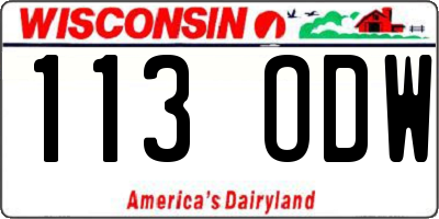 WI license plate 113ODW