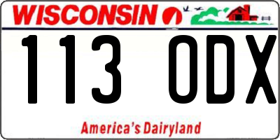 WI license plate 113ODX