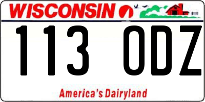 WI license plate 113ODZ