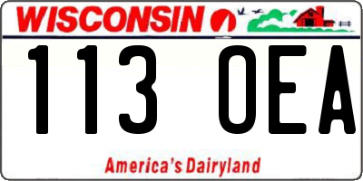 WI license plate 113OEA
