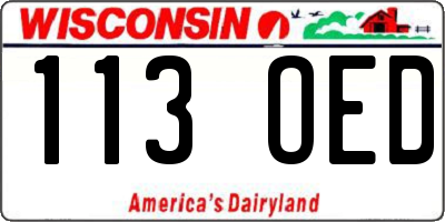 WI license plate 113OED