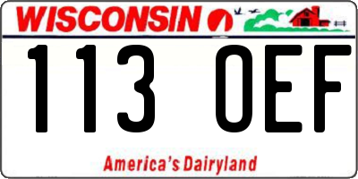 WI license plate 113OEF