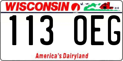 WI license plate 113OEG