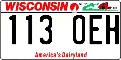 WI license plate 113OEH