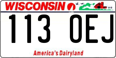 WI license plate 113OEJ