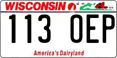 WI license plate 113OEP