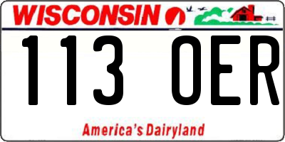 WI license plate 113OER