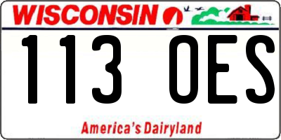 WI license plate 113OES