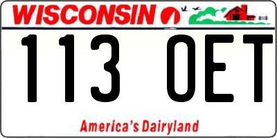 WI license plate 113OET