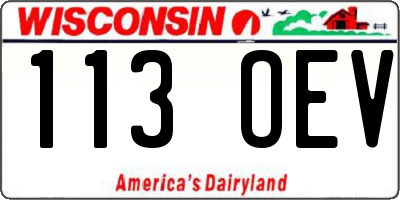 WI license plate 113OEV