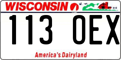 WI license plate 113OEX