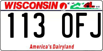 WI license plate 113OFJ