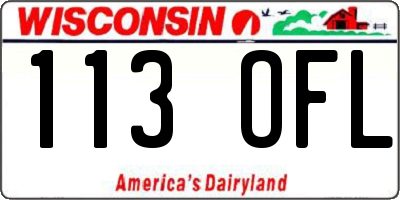 WI license plate 113OFL