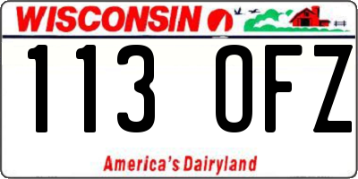 WI license plate 113OFZ