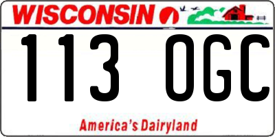 WI license plate 113OGC