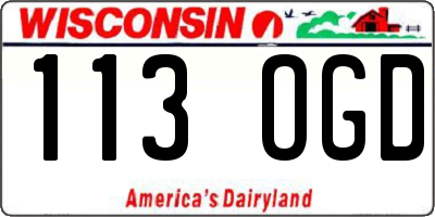 WI license plate 113OGD