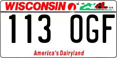 WI license plate 113OGF