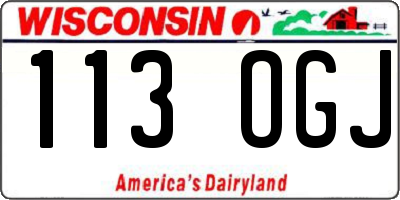 WI license plate 113OGJ