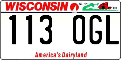 WI license plate 113OGL