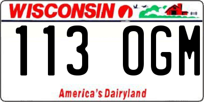WI license plate 113OGM
