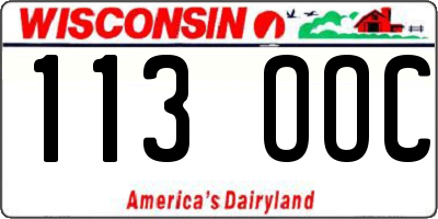 WI license plate 113OOC
