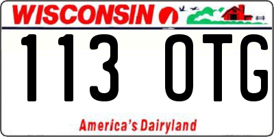 WI license plate 113OTG