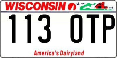 WI license plate 113OTP
