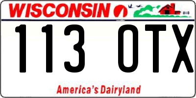 WI license plate 113OTX