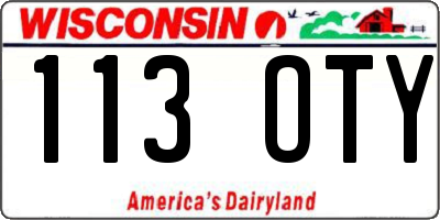 WI license plate 113OTY