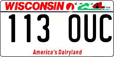 WI license plate 113OUC