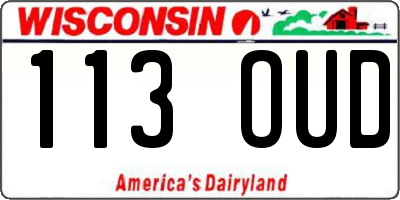 WI license plate 113OUD