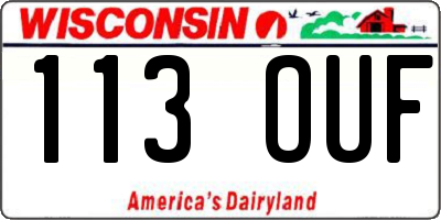 WI license plate 113OUF
