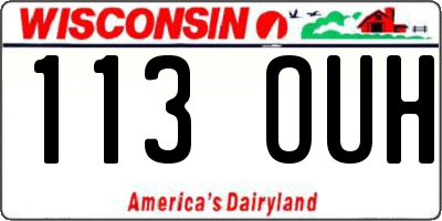 WI license plate 113OUH