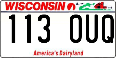 WI license plate 113OUQ