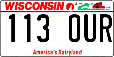 WI license plate 113OUR