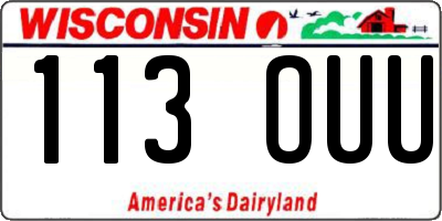 WI license plate 113OUU