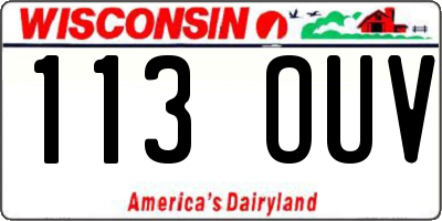WI license plate 113OUV