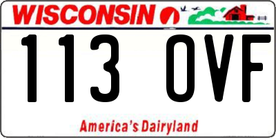 WI license plate 113OVF