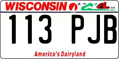 WI license plate 113PJB
