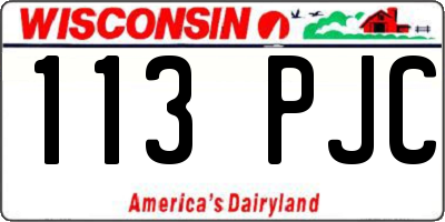 WI license plate 113PJC