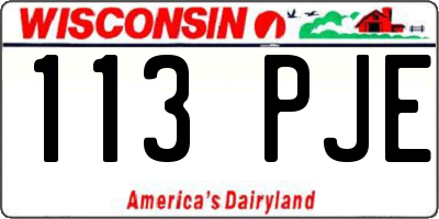 WI license plate 113PJE