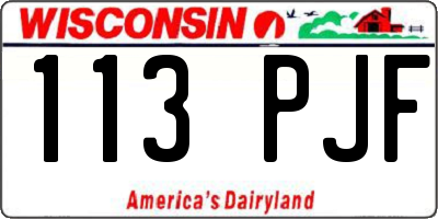 WI license plate 113PJF