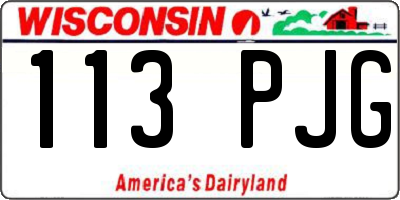 WI license plate 113PJG