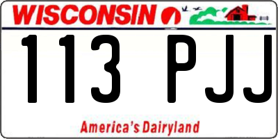 WI license plate 113PJJ