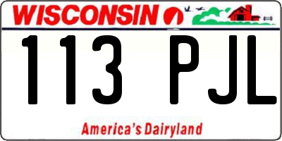WI license plate 113PJL