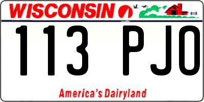 WI license plate 113PJO