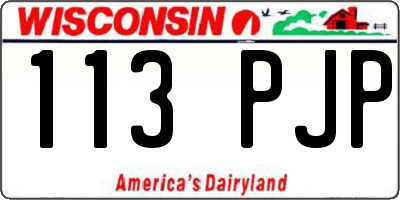 WI license plate 113PJP
