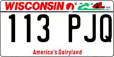 WI license plate 113PJQ